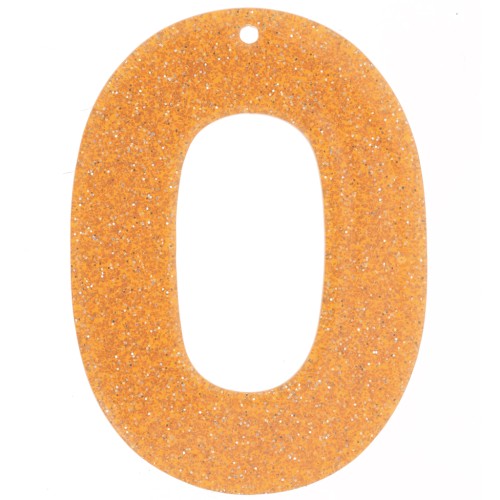 Ciondolo ovale incavato in acrilico 47x34 mm - Glitter arancione x1