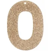 Ciondolo ovale incavato 47x34 mm in acrilico - Bronzo glitterato x1