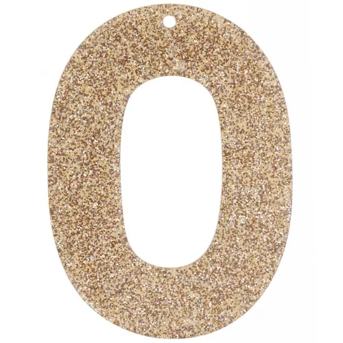 Ciondolo ovale incavato 47x34 mm in acrilico - Bronzo glitterato x1