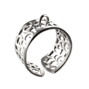 Anello openwork 1 asola Placcatura argento antico x1