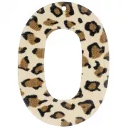 Ciondolo ovale cavo in acrilico 47x34 mm - Marrone ghepardo - Nero x1