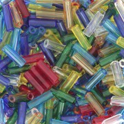 Perle rocailles Preciosa  a tubicino 6,5x2 mm - Mix trasparente multicolore x20 g