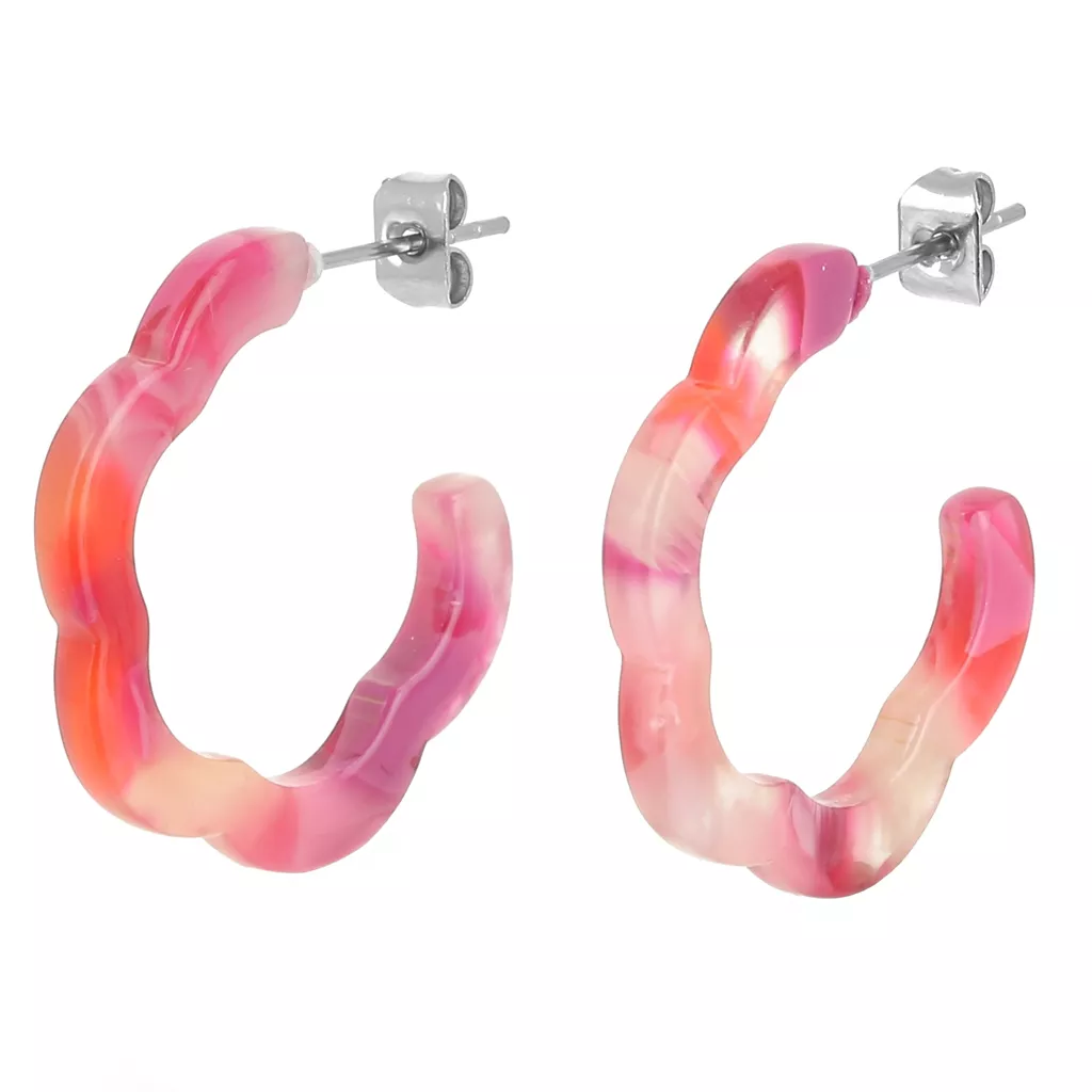 SIXDUTON Cuore Orecchini Rosa Donna, Acrilico Orecchini a Forma di Cuore San Valentino Anniversario Natale Regali per Mamma Moglie Figlia