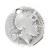 Zecchino moneta greca Apollo 14 mm Placcatura argento antico x1|raw }}