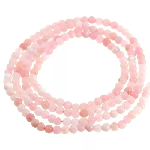 Perline rotonde da 2 mm in pietra semipreziosa - Opale rosa x39cm