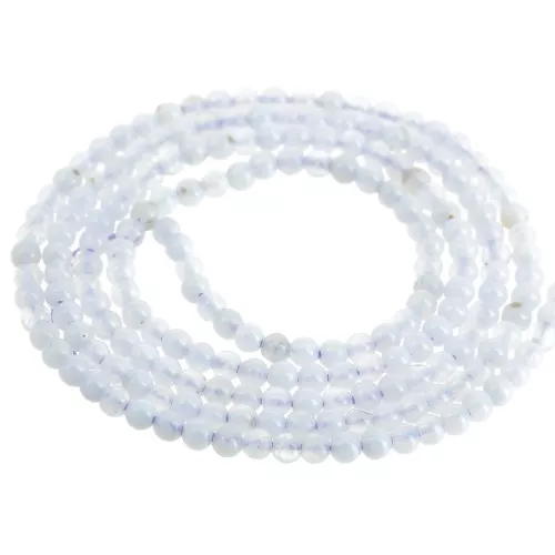 Perline Sciolte In Diaspro Bianco Naturale &ndash; Smerigliate, 4mm, Foro Centrale, Per Gioielli Fai-da-te