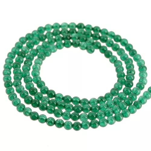 Perline rotonde da 2 mm in pietra semipreziosa - Onice verde x37cm