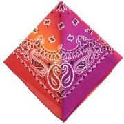 Bandana 100% cotone - Cashmere - Tie and Dye - Viola - Rosso - Arancione x1|raw }}