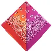 Bandana 100% cotone - Cashmere - Tie and Dye - Viola - Rosso - Arancione x1