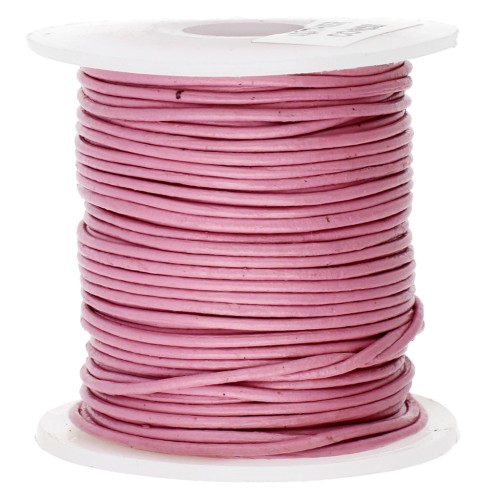 Cordoncino in pelle 1 mm Rosa antico x 20 m