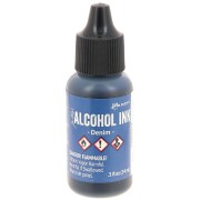Inchiostro alcolico trasparente Adirondack Tim Holtz 14ml Denim x1