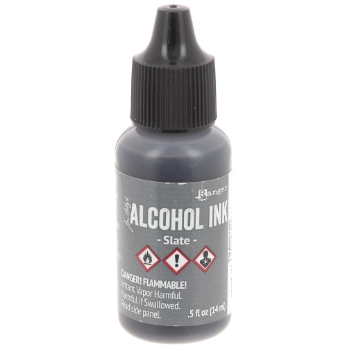 Inchiostro alcolico trasparente Adirondack Tim Holtz 14ml - Ardesia x1