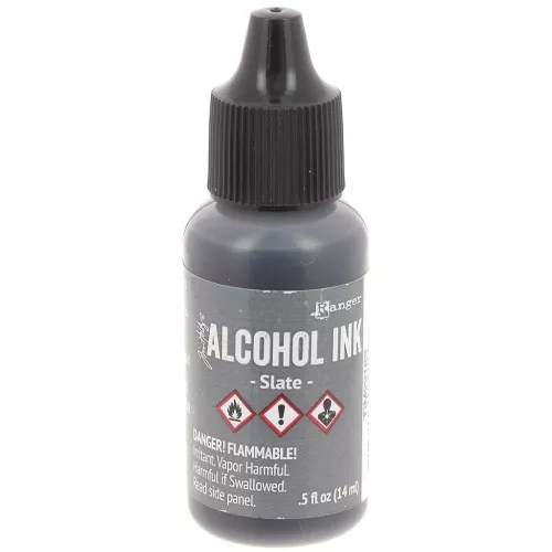 Inchiostro alcolico trasparente Adirondack Tim Holtz 14ml - Ardesia x1