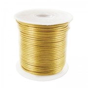 Cordoncino in pelle da 1 mm - Dorato x 20 m