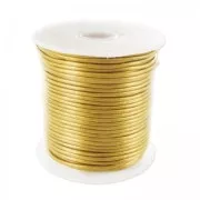 Cordoncino in pelle da 1 mm - Dorato x 20 m