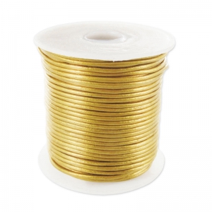 Cordoncino in pelle da 1 mm - Dorato x 20 m