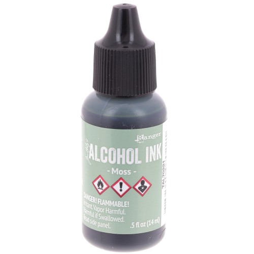 Inchiostro alcolico trasparente Adirondack Tim Holtz 14ml Moss x1