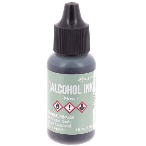 Inchiostro alcolico trasparente Adirondack Tim Holtz 14ml - Muschio x1