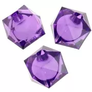 Perline sfaccettate quadrate da 10 mm in acrilico trasparente - Violet x10