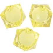 Perles carrées facettées 10 mm en acrylique transparent - Jaune clair x10