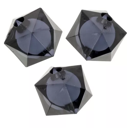 Perline sfaccettate quadrate in acrilico trasparente da 10 mm - Grigio scuro x10