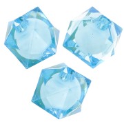 Perline sfaccettate quadrate da 10 mm in acrilico trasparente - Sky Blue x10|raw }}