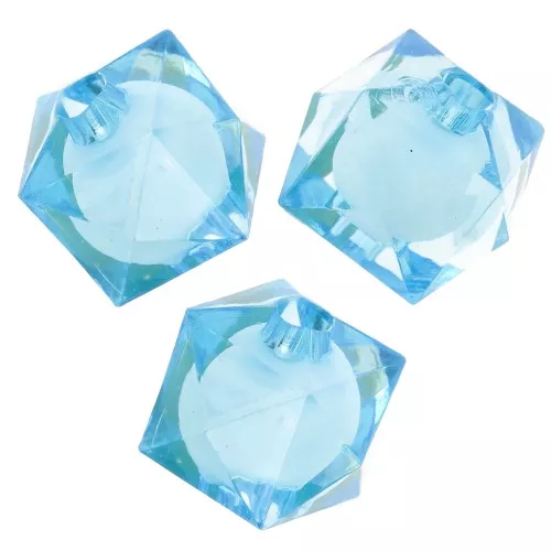 Perline sfaccettate quadrate da 10 mm in acrilico trasparente - Sky Blue x10