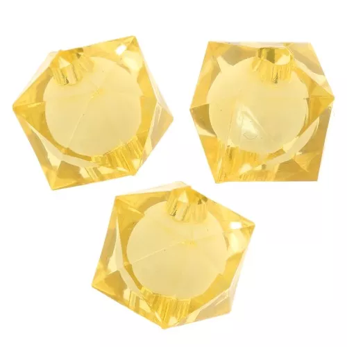 Perline acriliche trasparenti sfaccettate quadrate da 8 mm - Giallo scuro x20