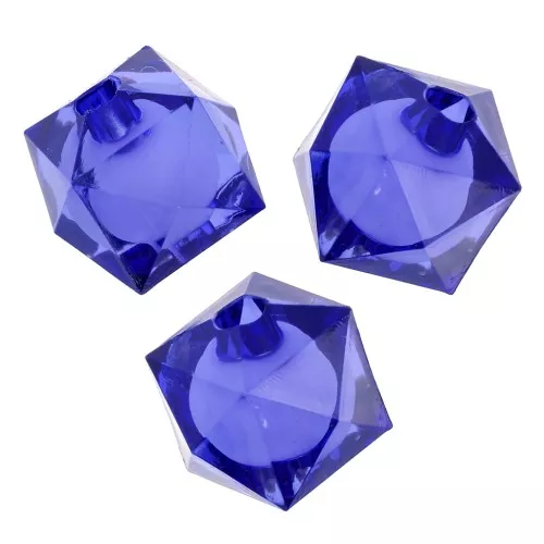 Perline quadrate sfaccettate da 8 mm in acrilico trasparente - Blu scuro x20