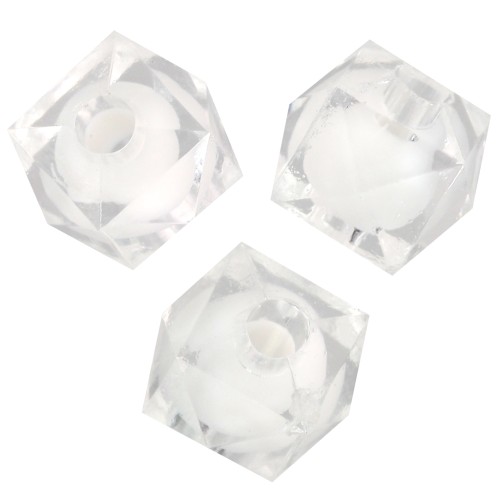 Perline quadrate sfaccettate da 8 mm in acrilico trasparente - Trasparente x20