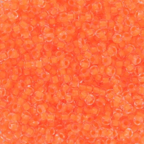 Perle di semi Preciosa 11/0 - 2 mm - Cristallo arancione neon foderato x20g