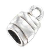 Terminale rigato per Mini Regaliz 7x4 mm Placcatura argento antico x1|raw }}