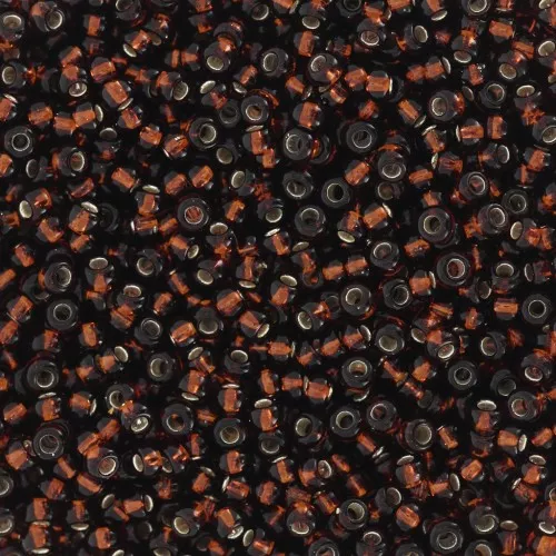Perle Preciosa 11/0 - 2 mm - Topazio scuro foderato d'argento x20g