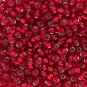 Perle di semi Preciosa 9/0 2,5 mm - Light Siam Silver Lined x250g