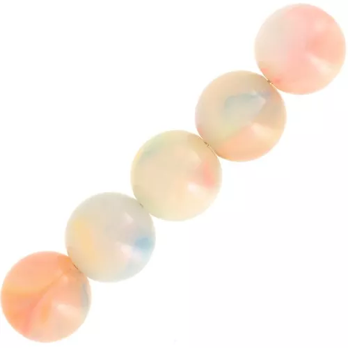 Perle rotonde opache in resina 8 mm - Perla multicolore marmorizzata x10