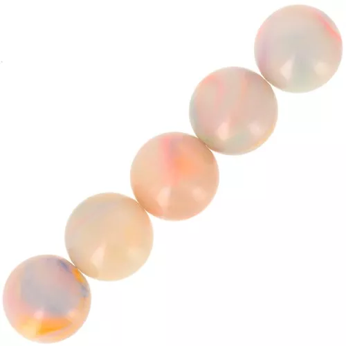 Perle rotonde opache in resina 12 mm - Perla multicolore marmorizzata x6