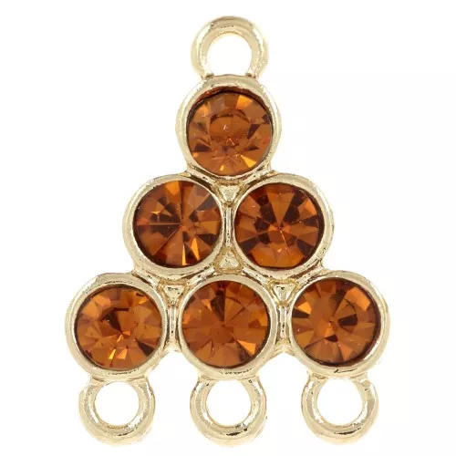 Pendente 18x13,5 mm con cabochon in vetro - Topazio - Dorato x1