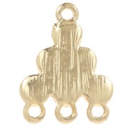 Pendente a candelabro 18x13,5 mm con cabochon in vetro - Giacinto - Dorato x1