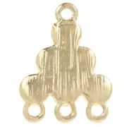 Pendente a candelabro 18x13,5 mm con cabochon in vetro - Rosso - Dorato x1