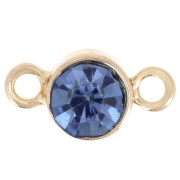 Distanziatore in vetro sfaccettato da 4 mm - Dorato - Azzurro x1