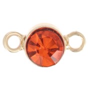 Distanziatore in vetro sfaccettato da 4 mm - Dorato - Arancione x1