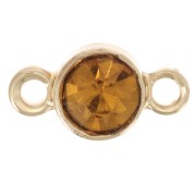 Distanziatore in vetro sfaccettato da 4 mm - Dorato - Topazio x1