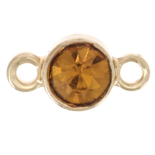 Distanziatore in vetro sfaccettato da 4 mm - Dorato - Topazio x1