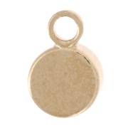 Ciondolo rotondo in vetro sfaccettato da 4 mm - Dorato - Arancione x1