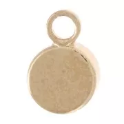 Ciondolo rotondo in vetro sfaccettato da 4 mm - Dorato - Arancione x1