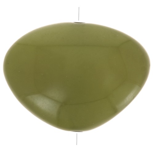 Perla di resina piatta irregolare opaca 20x27 mm Verde oliva x1