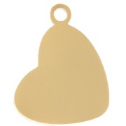 Ciondolo a cuore 12x9 mm con strass - Acciaio inossidabile 316L dorato x1