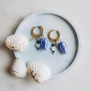 Mini ciondolo tartaruga 9x7 mm con strass - Acciaio inossidabile 304L Dorato x1