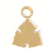 Mini ciondolo a triangolo 6,5x5 mm con strass - Acciaio inossidabile 304L Dorato