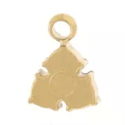 Mini ciondolo a triangolo 6,5x5 mm con strass - Acciaio inossidabile 304L Dorato